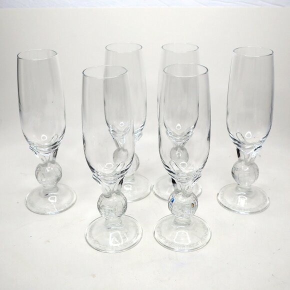 Vintage Nouvo Official Champagne Flute Glasses of The Third Millennium Y2k Globe - Picture 11 of 14